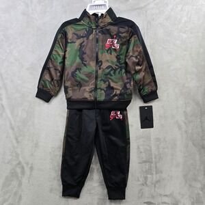 Jordan Toddler Boys Camo Nike Air Tracksuit 2 Piece Set Green Black 24M NEW